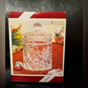 Fifth Avenue Crystal "Essex Collection 24% Leaded Crystal 6" Covered Jar NWT